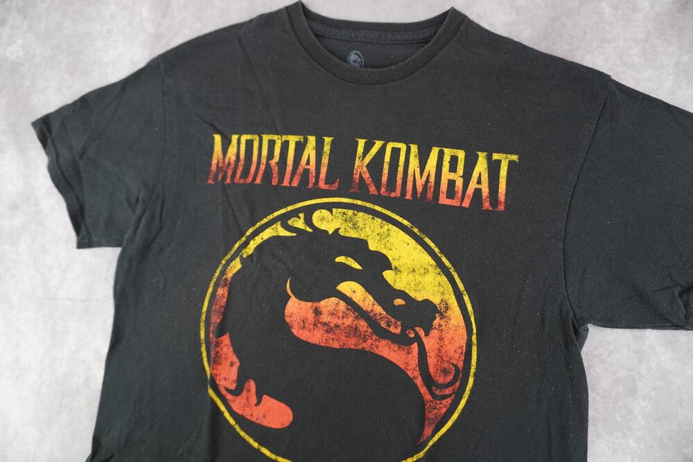 Mortal Kombat Dragon Logo Black Graphic Tee Size M